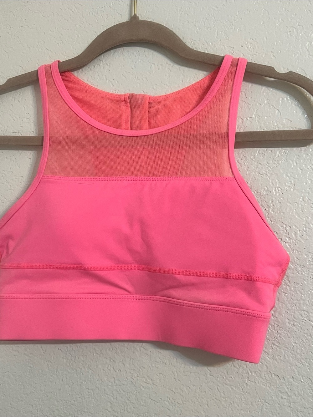 Zyia One More Rep Mesh Sports Bra peachy pink athletic athleisure workout gym - Picture 2 of 10